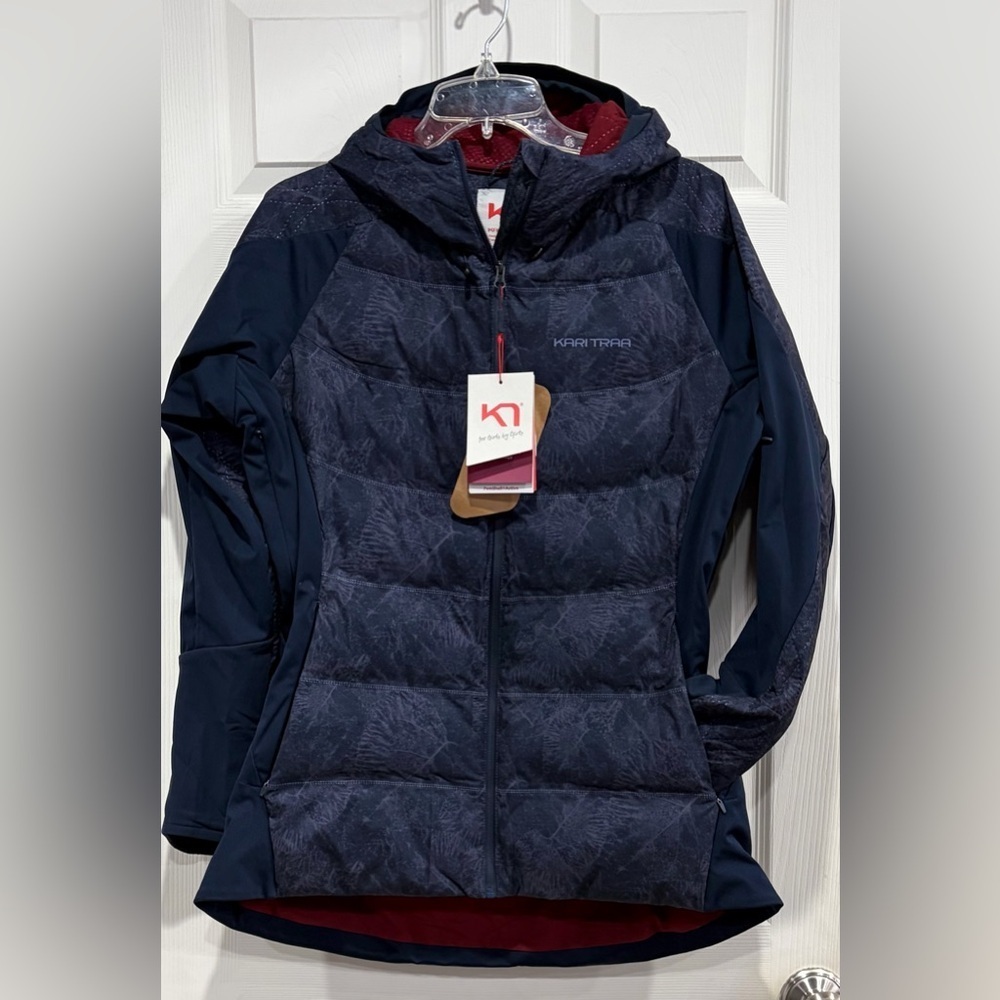 Kari Traa Women's Large Voss Cross Jacket Blue Navy Royal NWT Quilted Stretch